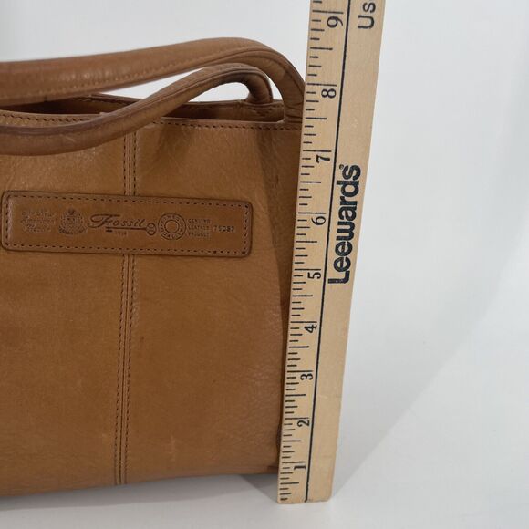 Vintage Fossil Brown Leather Mini Tote Key Purse Double Handles Handbag 75082 - Picture 12 of 14